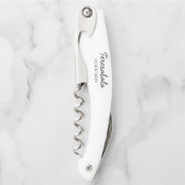 Moderne bruidsmeisje minimalistische script ontwer kurkentrekker (Voorkant)