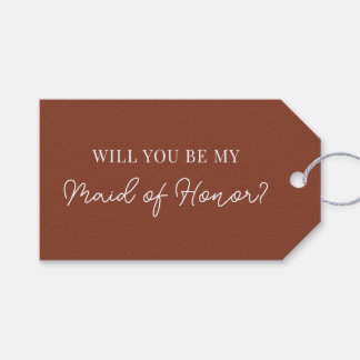 Moderne bruidsmeisje voorstel tag cadeaulabel