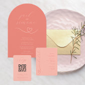 Moderne bruiloft | Arch Invites | donkerkoraal Kaart