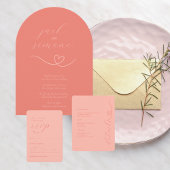 Moderne bruiloft | Arch Invites | donkerkoraal Kaart