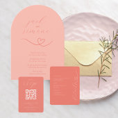 Moderne bruiloft | Arch Invites | licht koraal Kaart