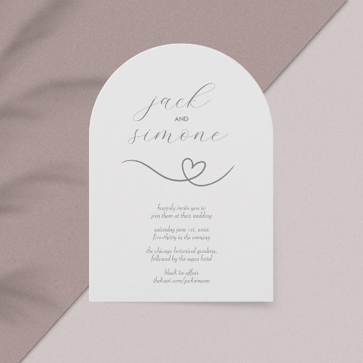 Moderne bruiloft | Arch Invites | Zwart op wit Kaart