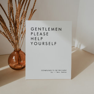 Moderne bruiloft badkamer mandje teken reclamebord met voetstuk