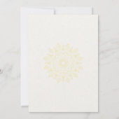 moderne bruiloft beige, gele bloemen kaart (Achterkant)