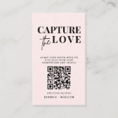 Moderne bruiloft Capture de liefde Qr Code Informatiekaartje (Voorkant)