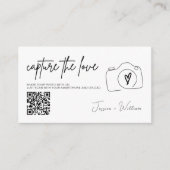 Moderne bruiloft Capture de liefde Qr Code Informatiekaartje (Voorkant)