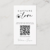 Moderne bruiloft Capture de liefde Qr Code Informatiekaartje (Voorkant)