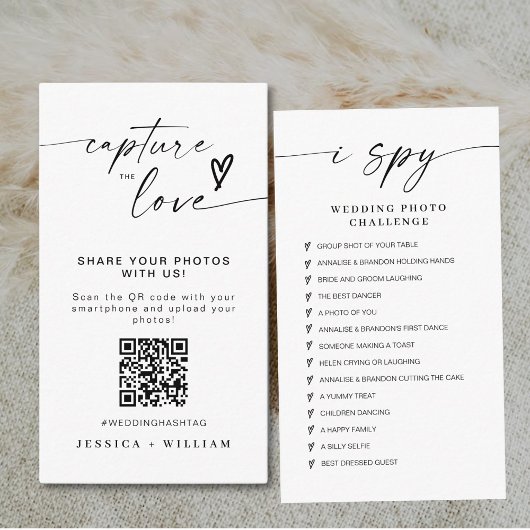 Moderne bruiloft Capture de liefde Qr Code Informatiekaartje