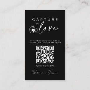 Moderne bruiloft Capture de liefde Qr Code Informatiekaartje