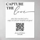 Moderne bruiloft Capture The Love QR Code Sign Poster (Voorkant)