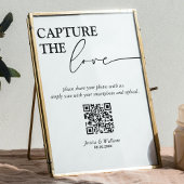 Moderne bruiloft Capture The Love QR Code Sign Poster