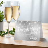 Moderne bruiloft Dank u Mason Jars String Lights Bedankkaart