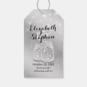 Moderne bruiloft Dank u Mason Jars String Lights Cadeaulabel (Achterkant)