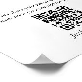 Moderne bruiloft Deel je Shots QR Code Sign Poster (Hoek)