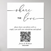 Moderne bruiloft delen de liefde QR code teken Poster (Voorkant)