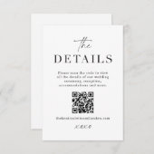 Moderne bruiloft Details behuizing Scan QR Code Ka Informatiekaartje (Voorkant / Achterkant)