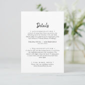 Moderne bruiloft details informatiekaartje (Staand voorkant)