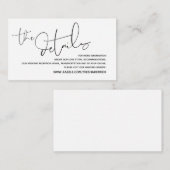 Moderne bruiloft details, online RSVP Informatiekaartje (Voorkant / Achterkant)