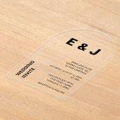 Moderne bruiloft eenvoudige vet acryl uitnodiging acryl uitnodigingen (Laagn)