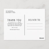 Moderne bruiloft foto collage Hartelijk dank Briefkaart (Achterkant)