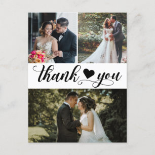 Moderne bruiloft foto collage Hartelijk dank Briefkaart