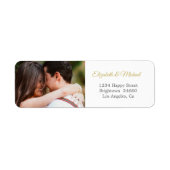Moderne bruiloft foto Elegant Simple Address Etiket (Voorkant)