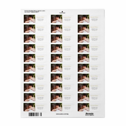 Moderne bruiloft foto Elegant Simple Address Etiket (Full Sheet)