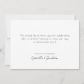 Moderne bruiloft foto Hartelijk dank Bedankkaart (Achterkant)