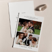 Moderne bruiloft foto's met handschrift bedankkaart