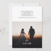 Moderne bruiloft fotoscript bedankkaart (Achterkant)