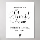 Moderne bruiloft Gastenbord teken, gastenboek teke Poster (Voorkant)