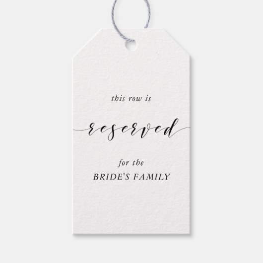 Moderne bruiloft gereserveerde stoel Labels Cadeaulabel (Voorkant)