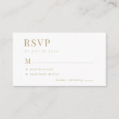 Moderne bruiloft goud wit budget RSVP Informatiekaartje (Voorkant)