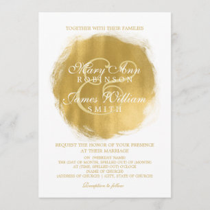 Moderne bruiloft gouden verf look kaart