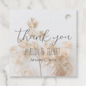 Moderne bruiloft gunst gouden bloemen elegant dank bedankjes labels (Achterkant)