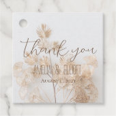 Moderne bruiloft gunst gouden bloemen elegant dank bedankjes labels (Voorkant)