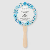 Moderne bruiloft hand fan handwaaier (Achterkant)