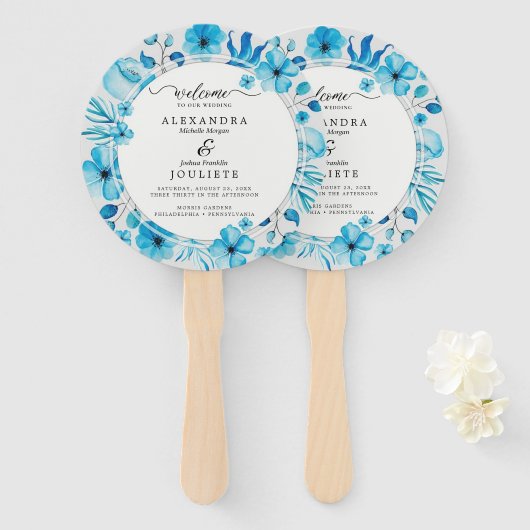 Moderne bruiloft hand fan handwaaier (Voorkant en achterkant)