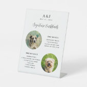 Moderne bruiloft handtekening cocktail Menu Twee f Reclamebord Met Voetstuk (Voorkant)