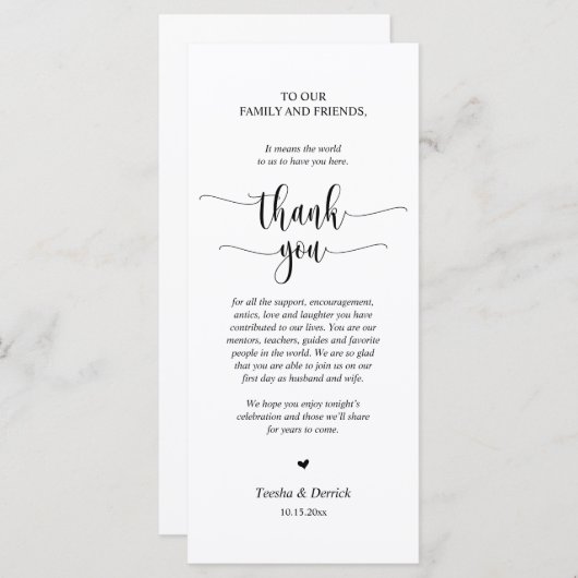 Moderne bruiloft in een binnenste plaats Hartelijk Programma (Voorkant / Achterkant)