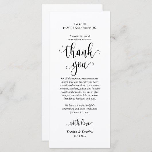 Moderne bruiloft in een binnenste plaats Hartelijk Programma (Voorkant / Achterkant)