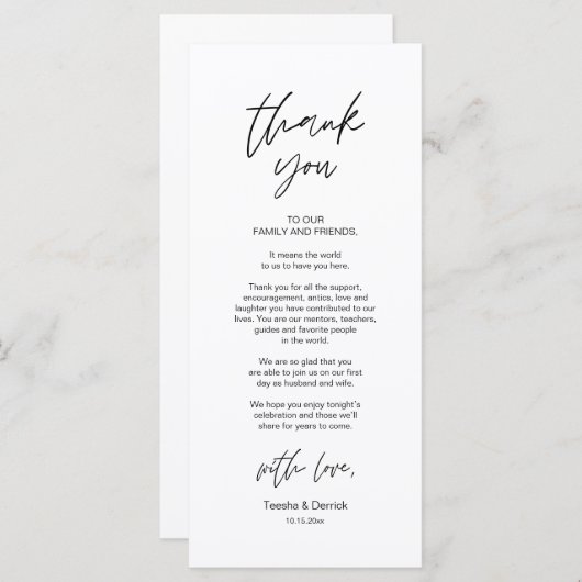 Moderne bruiloft in een binnenste plaats Hartelijk Programma (Voorkant / Achterkant)