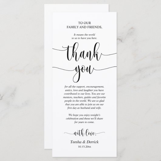 Moderne bruiloft in een binnenste plaats Hartelijk Programma (Voorkant / Achterkant)