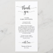 Moderne bruiloft, instelbare plaats bedankt prog programma (Voorkant)