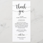 Moderne bruiloft, instelbare plaats bedankt programma (Voorkant)