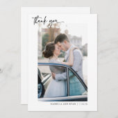 Moderne bruiloft kalligrafie Foto bedankt (Voorkant / Achterkant)