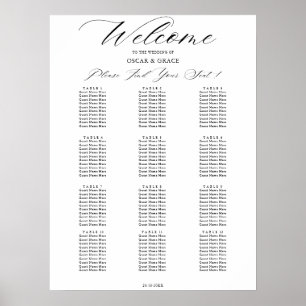 Moderne bruiloft kalligrafie welkom zitgrafiek poster