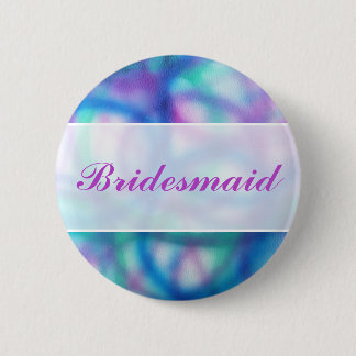 Moderne bruiloft. Kleurrijk Abstract. Bridesmaid Ronde Button 5,7 Cm