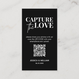 Moderne bruiloft Leg de liefde vast Qr Code Informatiekaartje