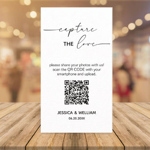 Moderne Bruiloft Leg de liefde vast Qr Code Informatiekaartje